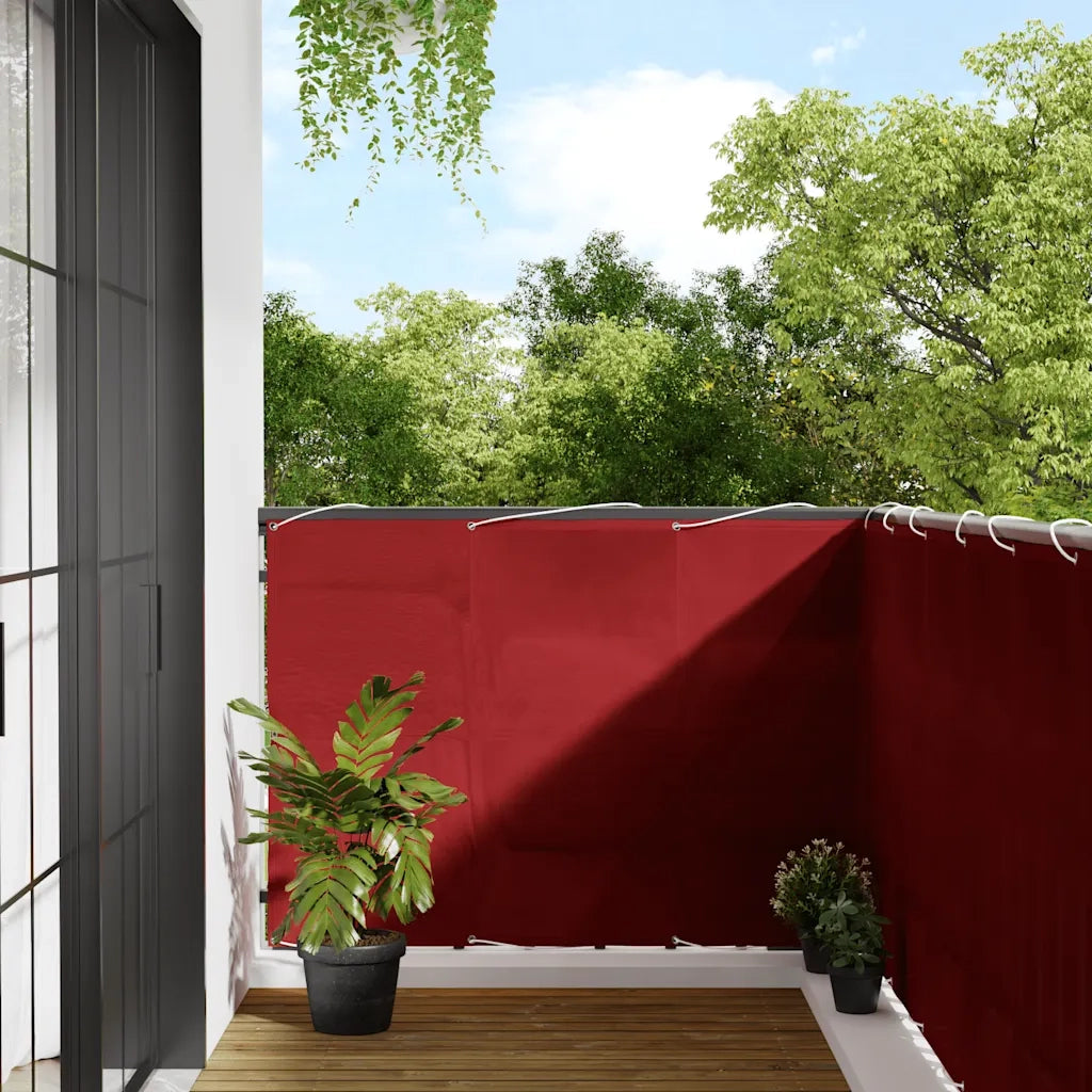 Paravento da Balcone Rosso 120x700 cm 100% Poliestere Oxford CFW6704796