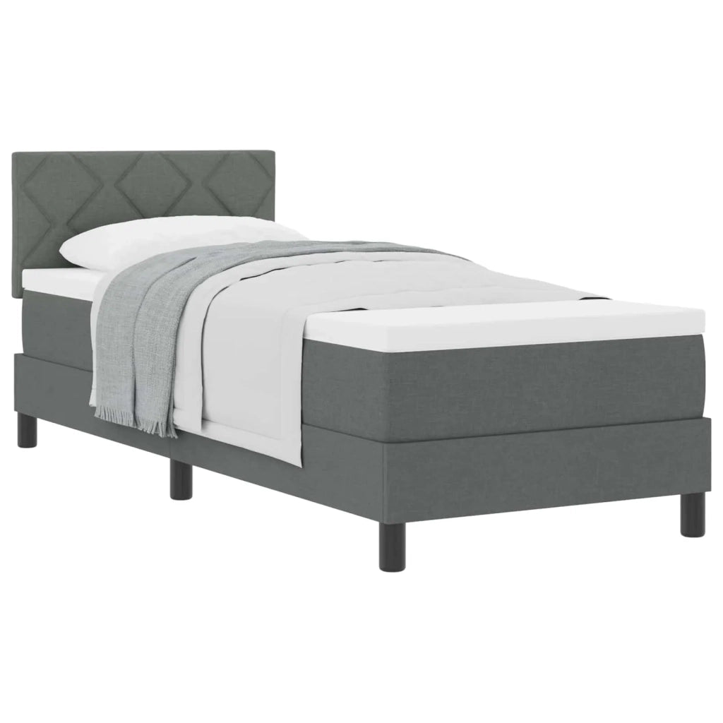 Letto a molle con testiera Grigio scuro 80 x 200 cm Tessuto 3338721