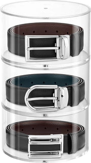 FNG8 3-cucchiaini organizzatore a 3 strati - Cassetto orizzontale trasparente con coperchio magnetico - Organizzatore di plastica acrilica per cinture, gioielli, orologi, trucchi e accessori cosmetici stivabili