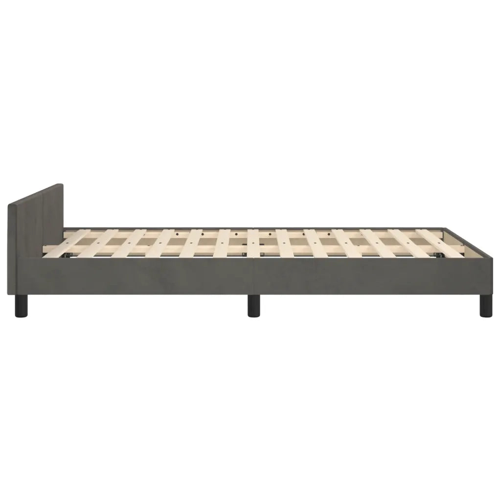 Giroletto senza Materasso Grigio Scuro 120x190 cm Velluto