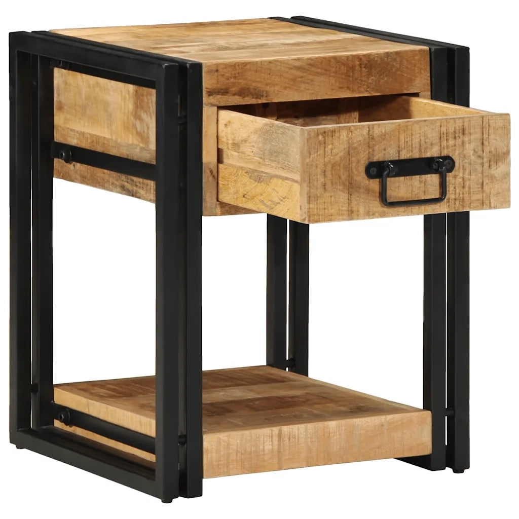 Comodino 40x40x50 cm in Legno Grezzo Massello di Mango 4016700