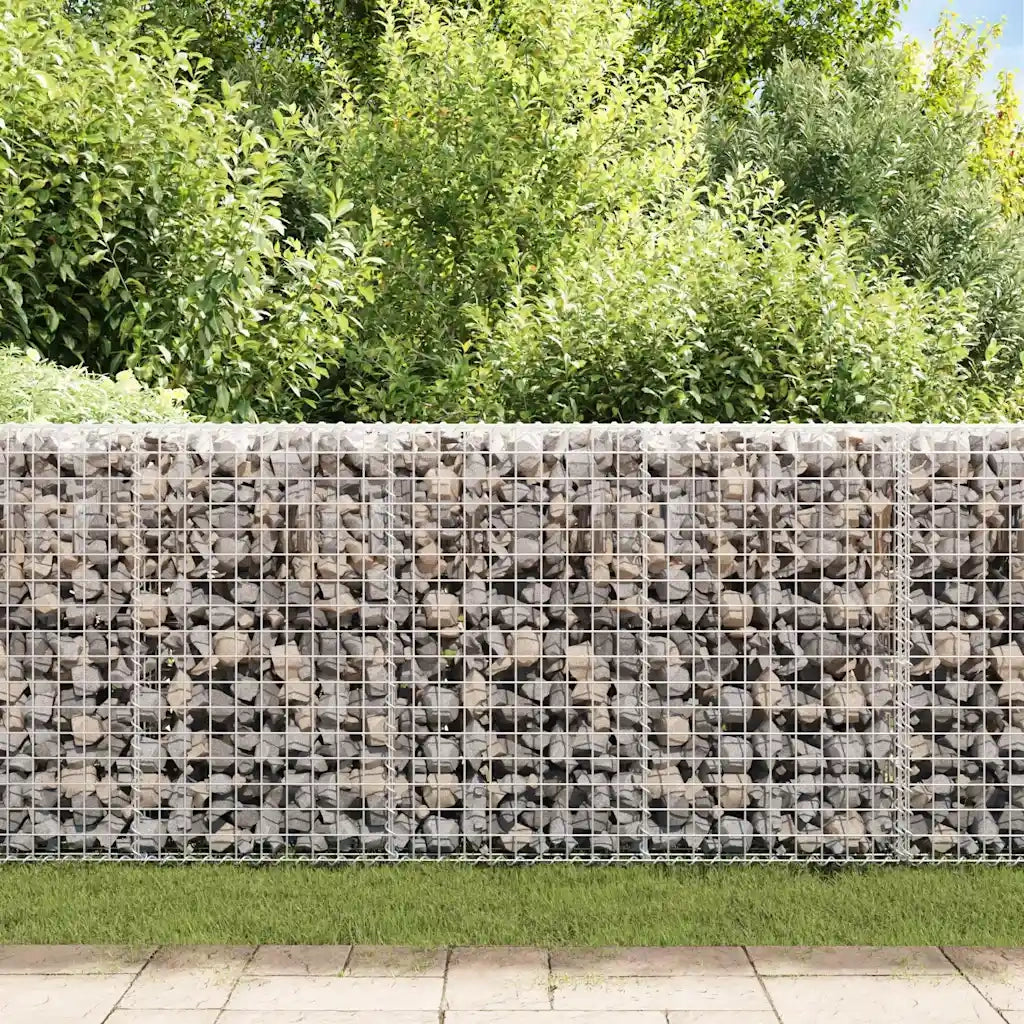 Gabbione con Copertura in Acciaio Zincato 200x20x85 cm