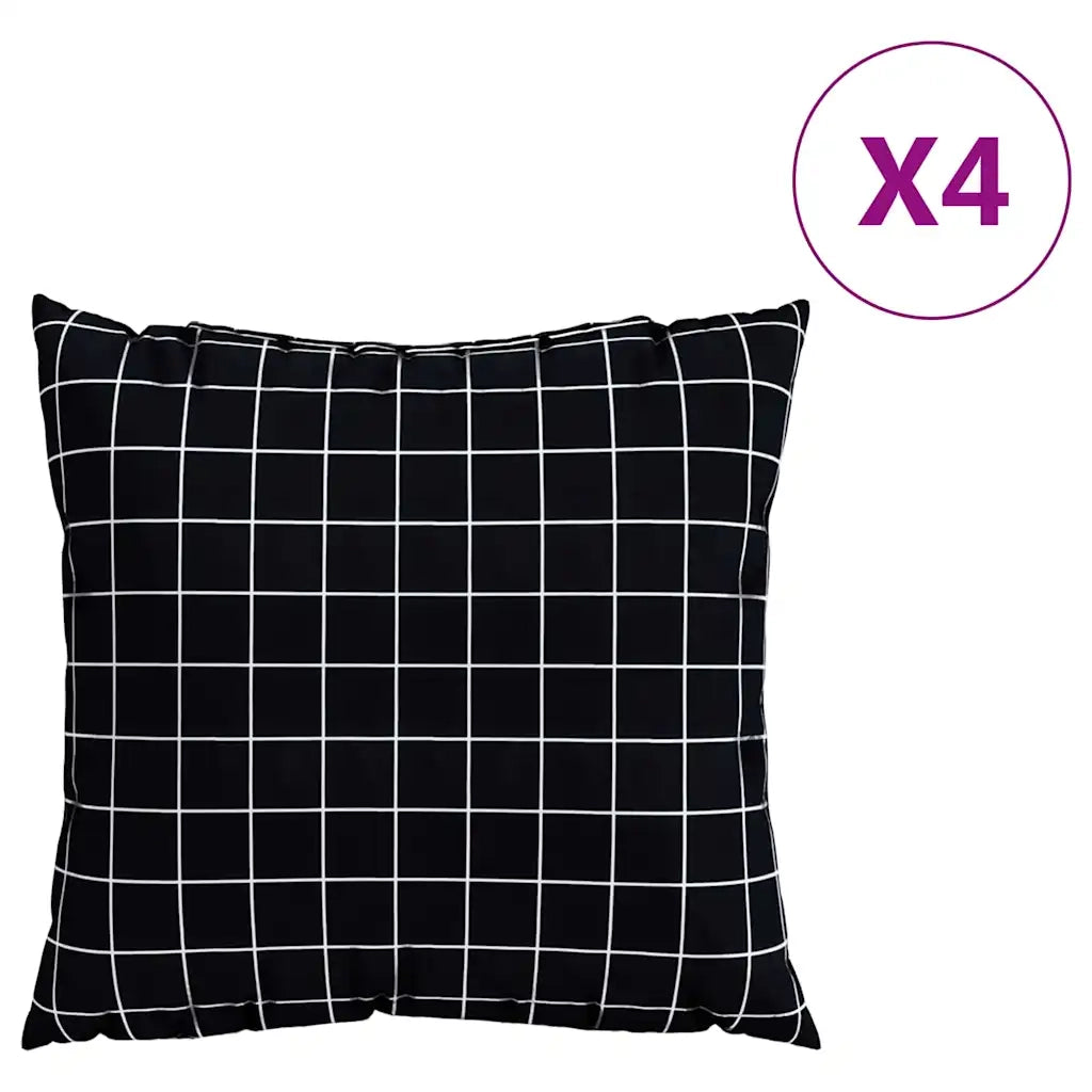 Cuscini Scatter a scacchi 4 pcs Quadro Nero 40 x 40 cm