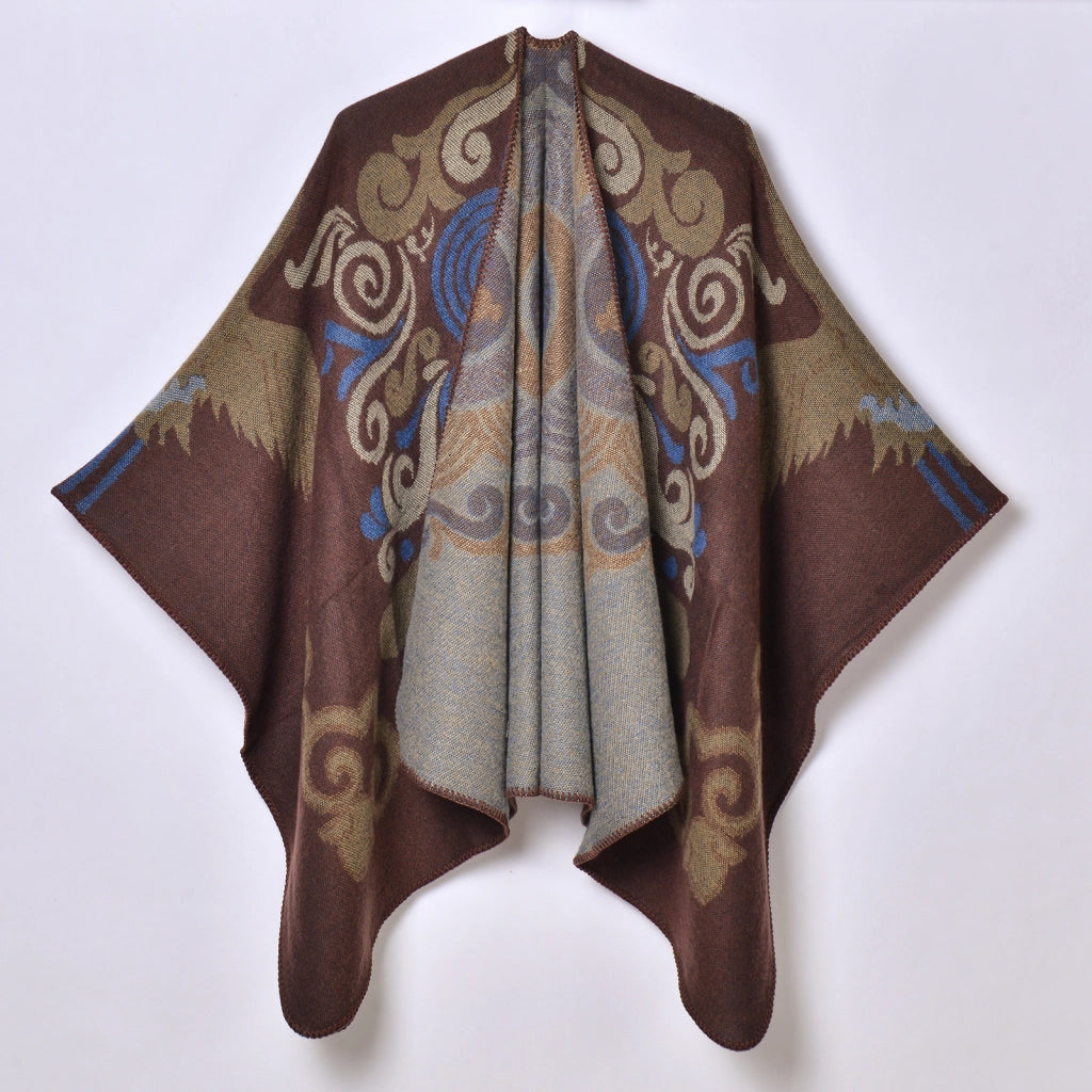 Nuova sciarpa/scialle da donna in jacquard, spessa e calda.