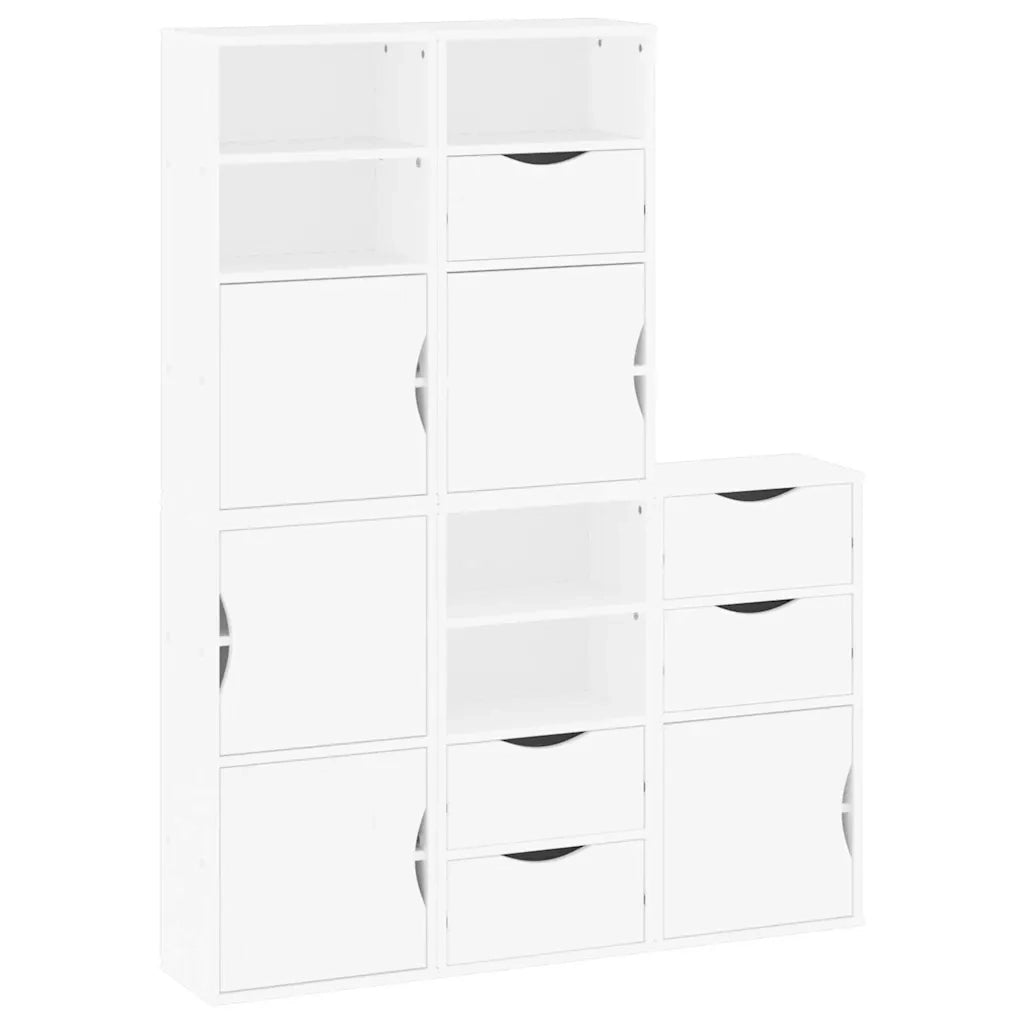 Armadietti Laterali 5 pz ODDA Bianco 40x24x79 cm Legno di Pino 3365357