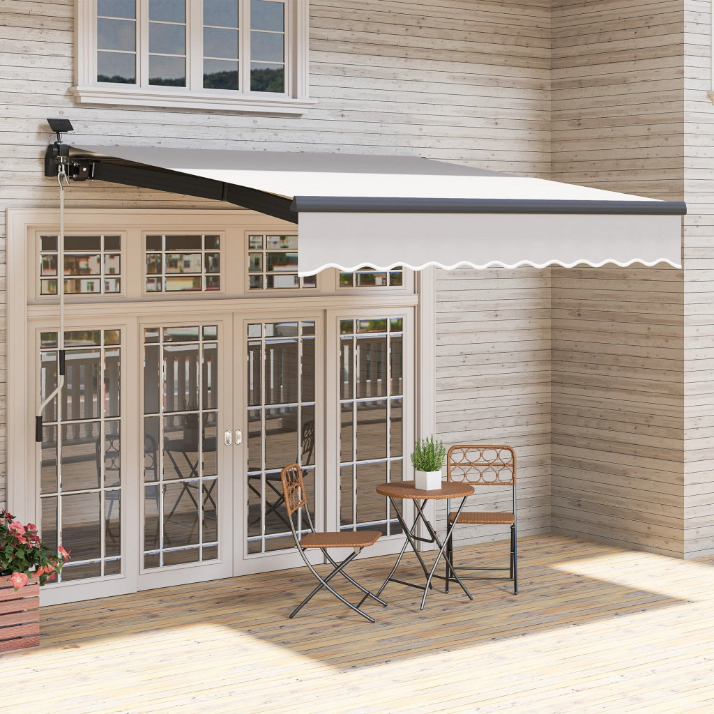 Toldo Retraibile Manuale con Luci LED Solari ¨C zephmum ¨C Crema 3x2,5 m