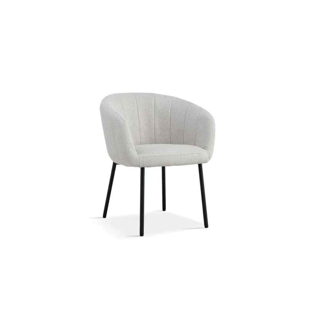 Sedia SIVIGLIA – Tessuto beige – Piedi in metallo – Altezza 79 cm – Stile contemporaneo