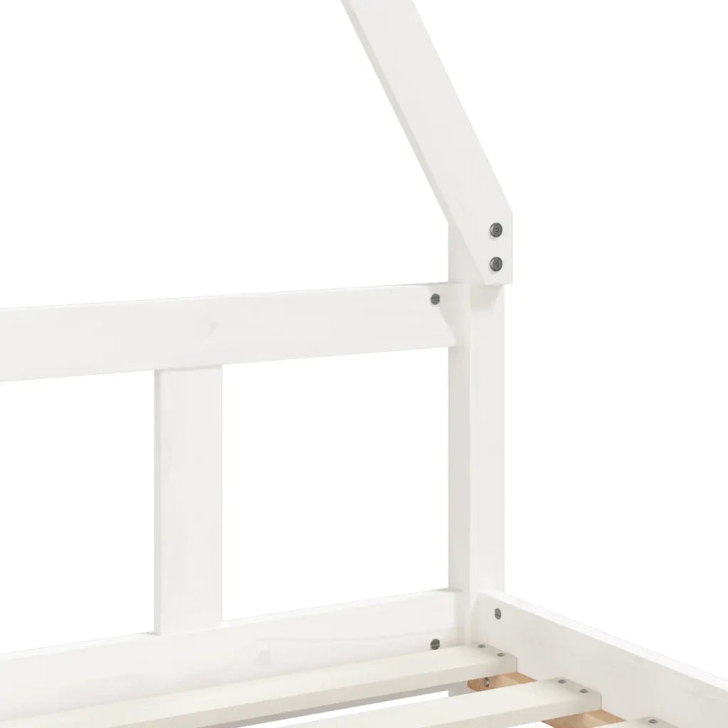 Giroletto per Bambini Bianco 90x200cm in Legno Massello di Pino 834454