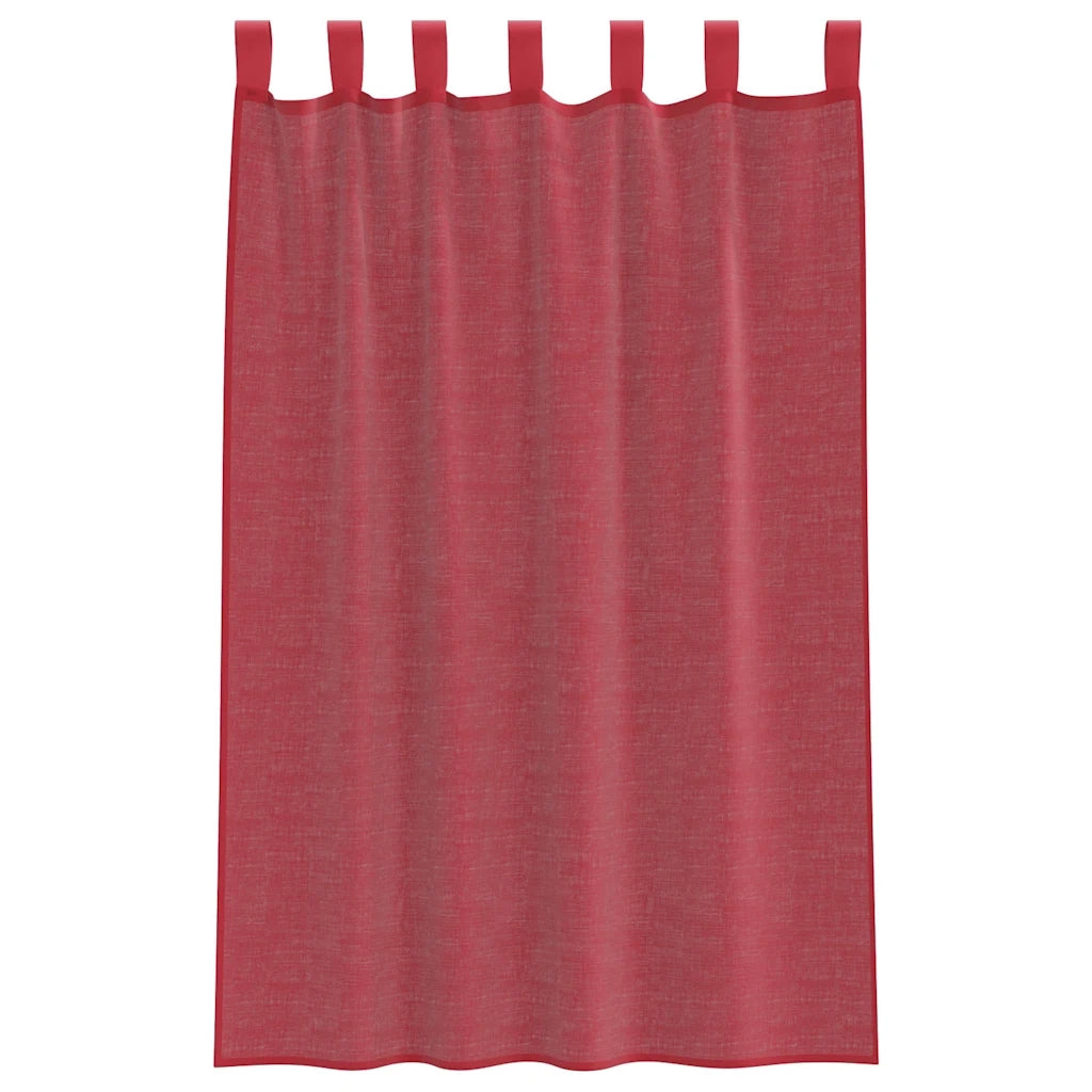 Tende in Voile con Passanti 2 pz Rosso Vino 140x175 cm 4102337