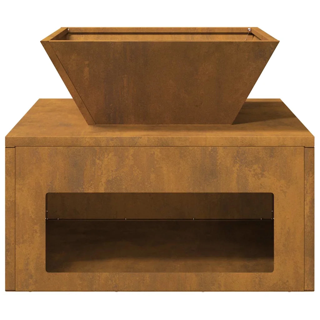 vidaXL Focolare Ruggine 50 x 50 x 40 cm acciaio corten