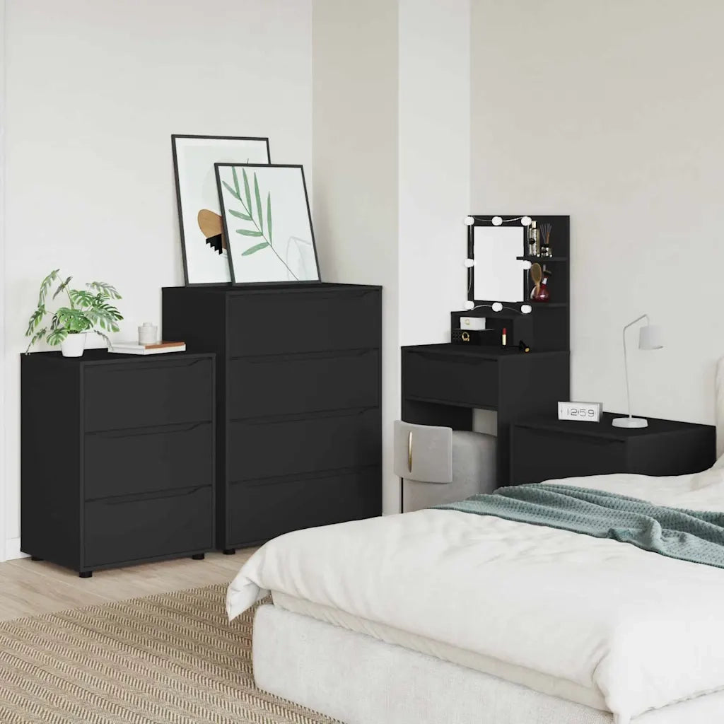 Armadi di Stoccaggio 2 pcs Nero 80 x 48 x 105 cm