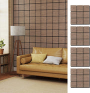 Set di 4 Pannelli Fonoassorbente, Pannelli Acustici per Pareti, 62 x 62 cm, 9 Tavoletta Esagonali in Legno, per Riduzione del Rumore, Decorazione Interna