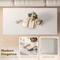 Tavolino da Caffè Estensibile 108-178.5x53x49 cm con Vano Contenitore Moderno Bianco Lucido