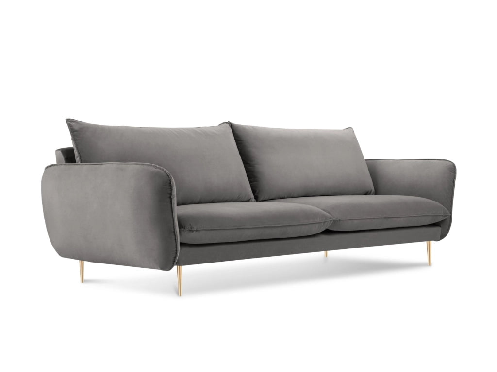 Cosmopolitan Design - Divano "Vienna" 3 posti in velluto grigio chiaro 
