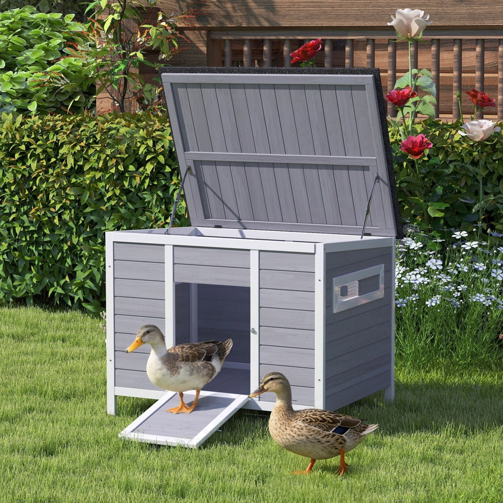 Casetta per Anatre Legno con Tetto Apribile ¨C zephmum ¨C 93x70x72 cm Multicolore