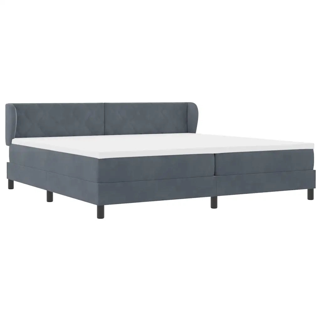 Letto a molle con materasso Grigio scuro 200 x 200 cm Velluto 3340461