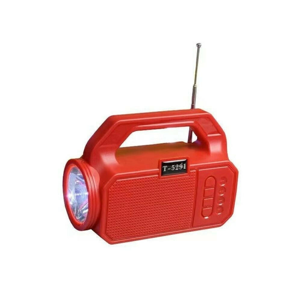 Trade Shop - Cassa Portatile Bluetooth Radio Usb Microsd 5w Pannello Solare Torcia Led T-5291 -