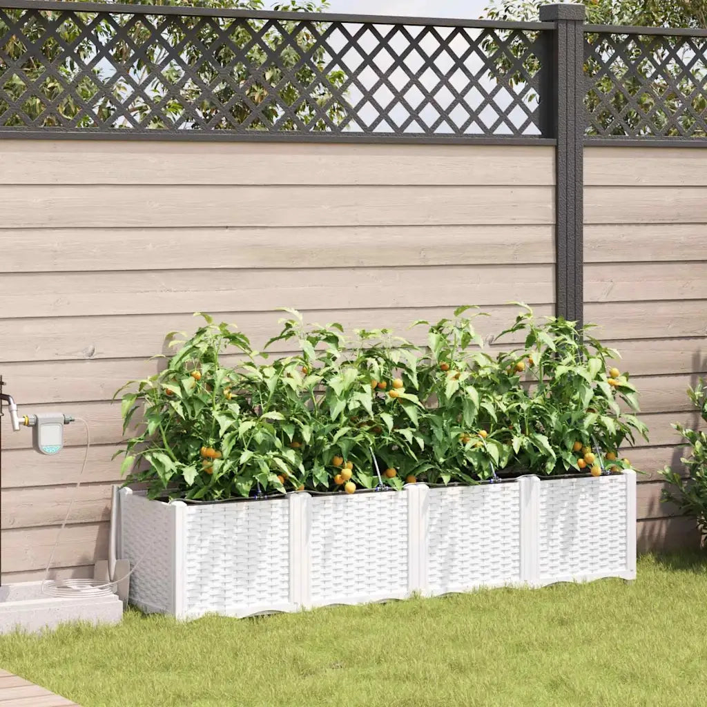 Vaso da giardino 4 pcs Bianco Plastica 42002915