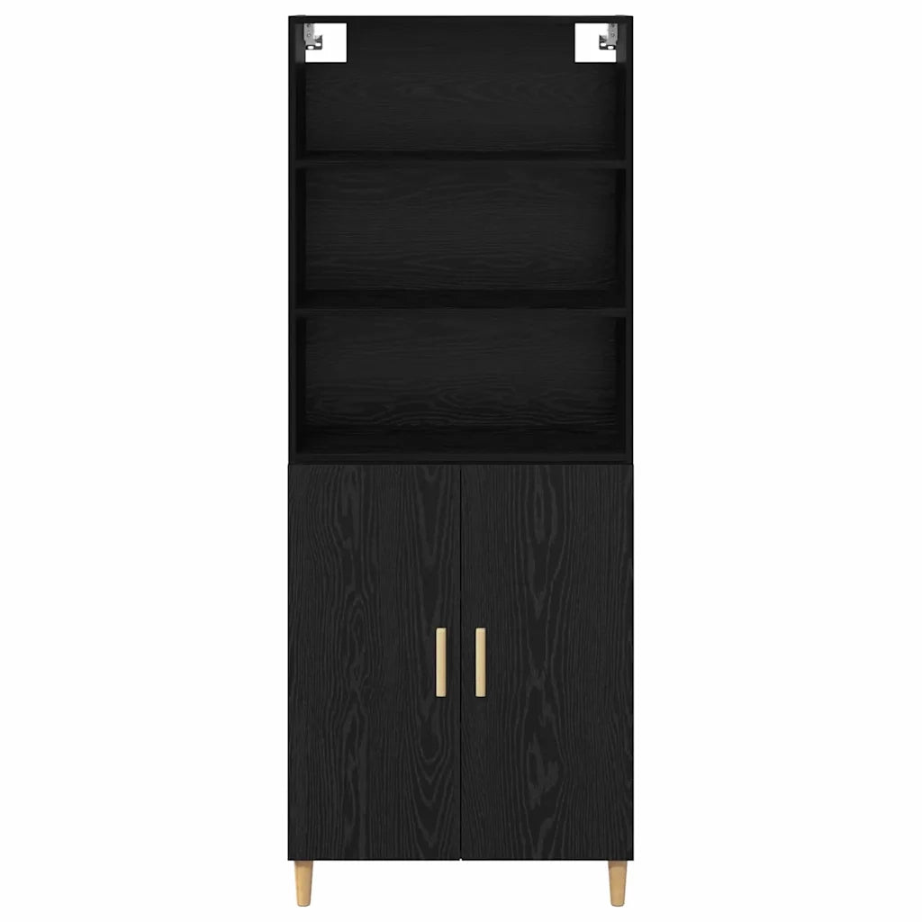 Credenza Rovere Nero 69,5 x 32,5 x 180 cm Legno multistrato 3416062