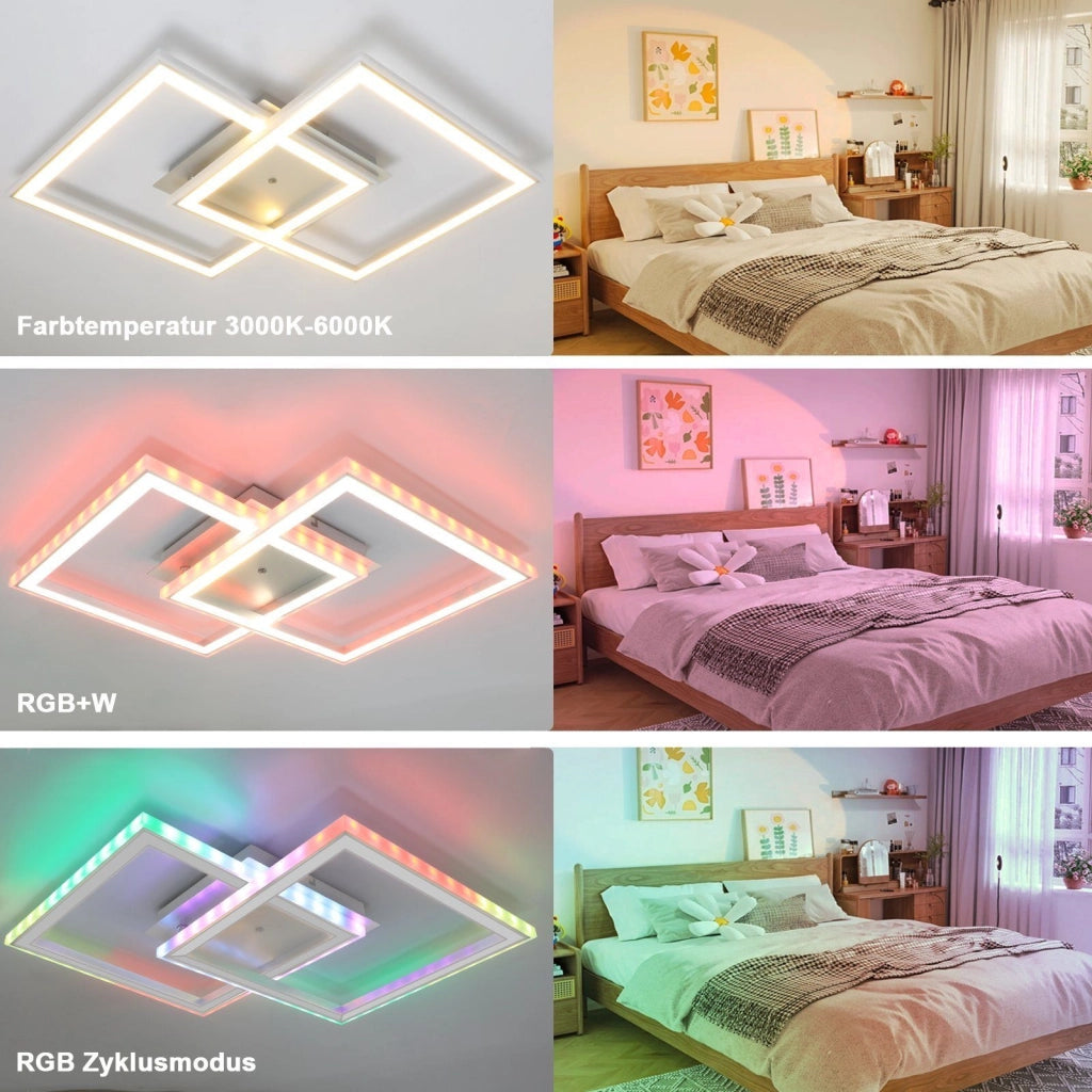 ZMH Lampada da soffitto LED moderna 35W RGB dimmerabile cambio colore telecomando per camera letto soggiorno
