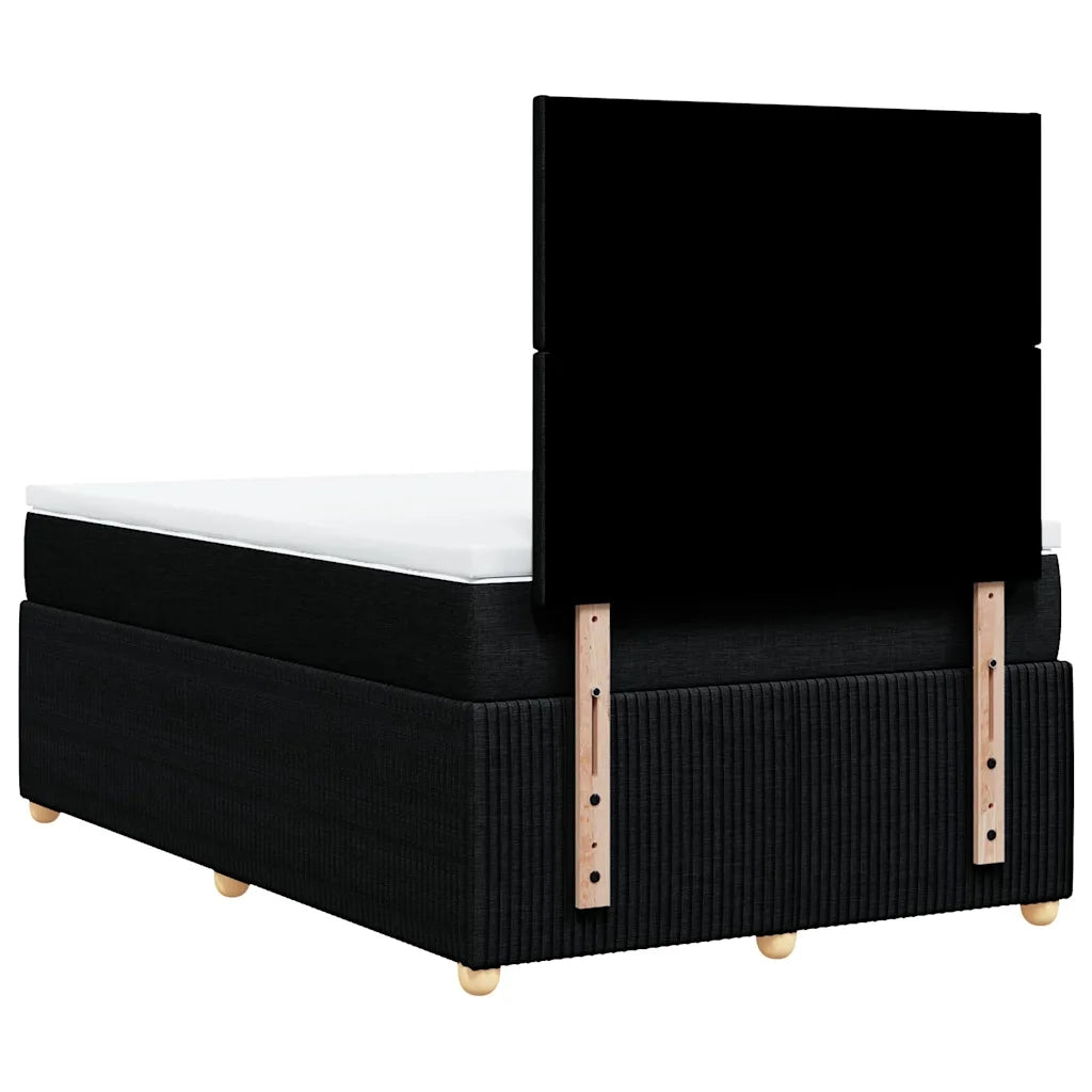 Giroletto a Molle con Materasso Nero 120x200 cm in Tessuto 3292018