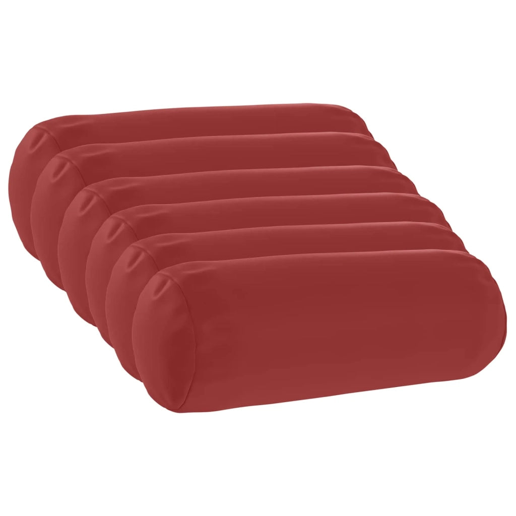 Federa 6 pcs HEERLEN Rosso Vino Ø 15 x 40 cm Poliestere 923344