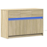 Mobile TV multimediale mensola TV credenza mobile TV sala da pranzo soggiorno camera da letto con illuminazione a LED rovere Sonoma 91 x 34 x 61 cm legno ingegnerizzato marrone 02_0026491