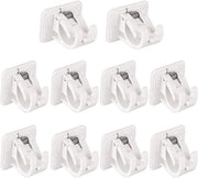 Hanger per tenda - 10 pezzi di supporto per tenda adesivi - supporti per tende - attaccare la barra per tende - Barra per tende - Tenda a muro - Tenda a soffitto - Bianco - Supporti migliorati per barra per tende