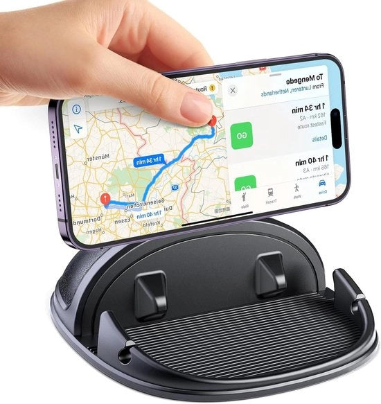 Sostegno per cruscotto robusto con silicone antiscivolo per telefono auto - Utilizzo universale per iPhone, Samsung, Android e GPS