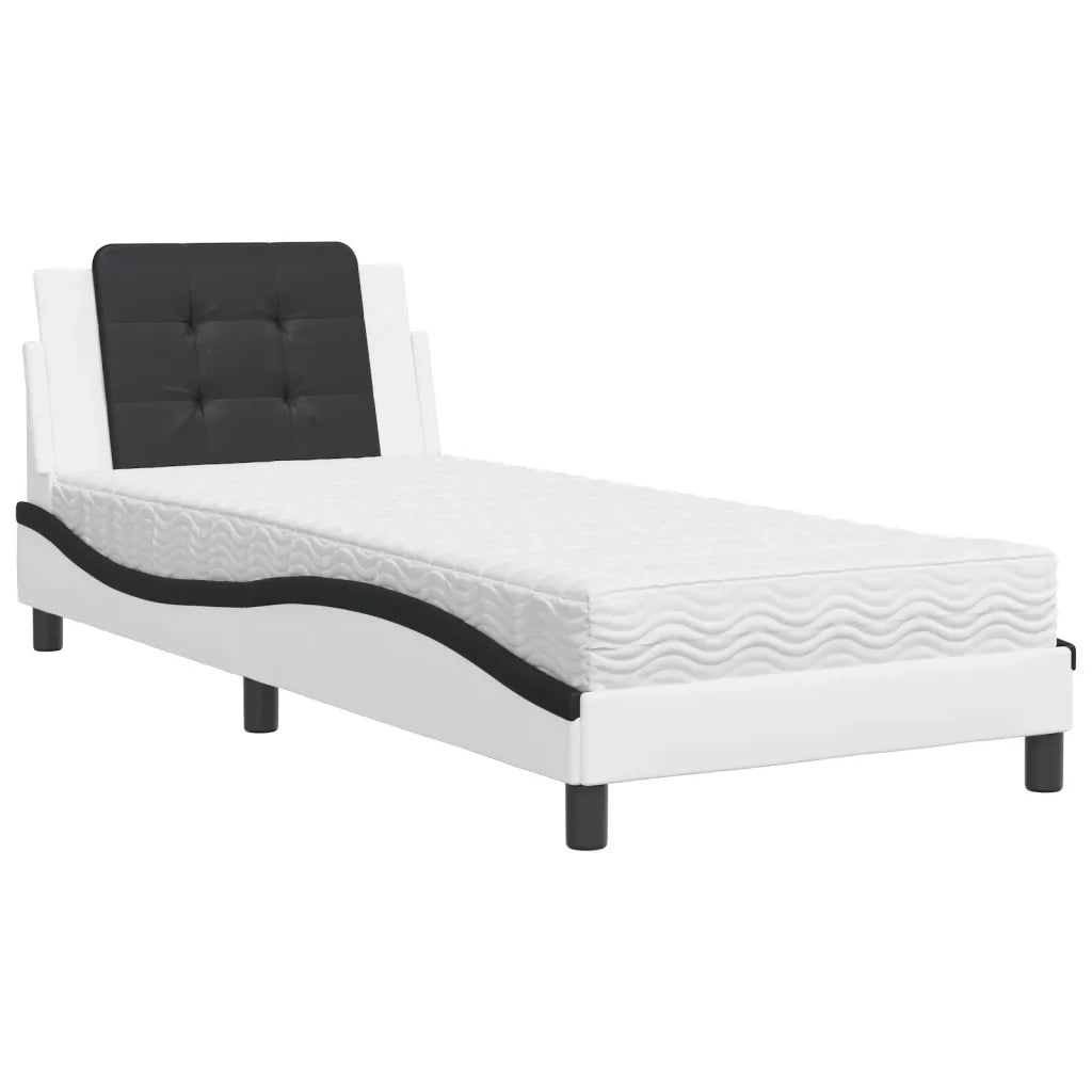 Giroletto senza Materasso Zadar Nero e Bianco 90x200 cm in Similpelle 3208844