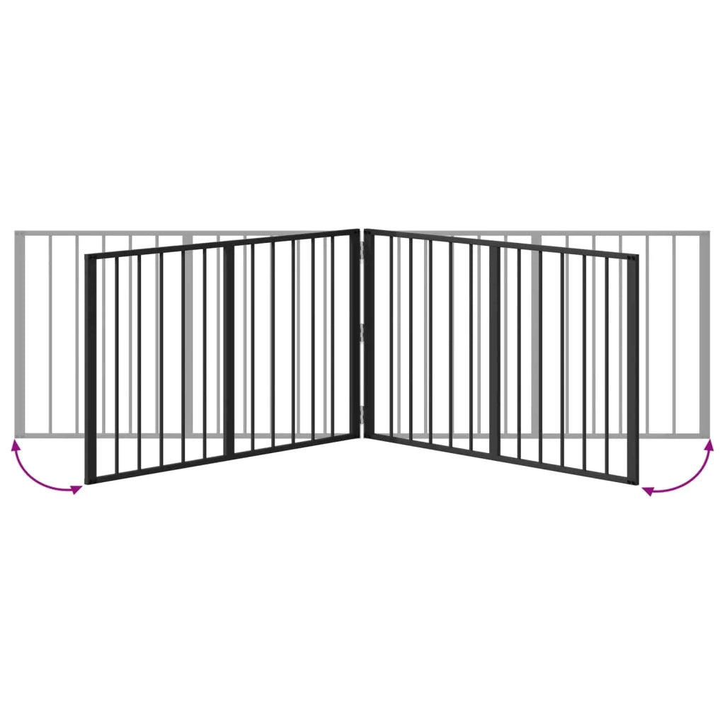 Cancello per cani 2 pcs Nero 100 x 60 cm Acciaio zincato 891996