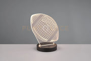 FOOTBALL LAMPADA DA TAVOLO LED 3,2W 250lm, 3000K DECORO PALLONE DA FOOTBALL ANCHE CON EFFETTO RGB H. 22CM
