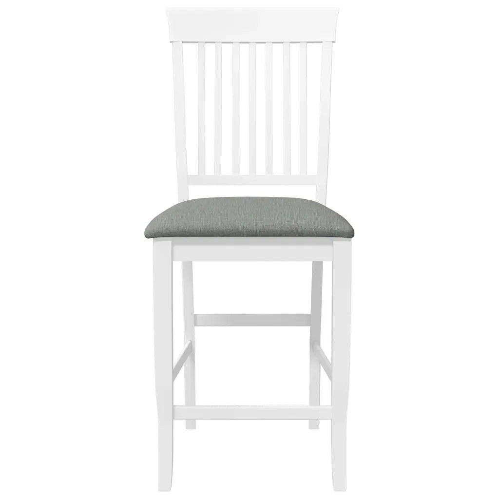 Sgabelli da Bar con Cuscini 2 pz Bianco Legno Massello di Hevea