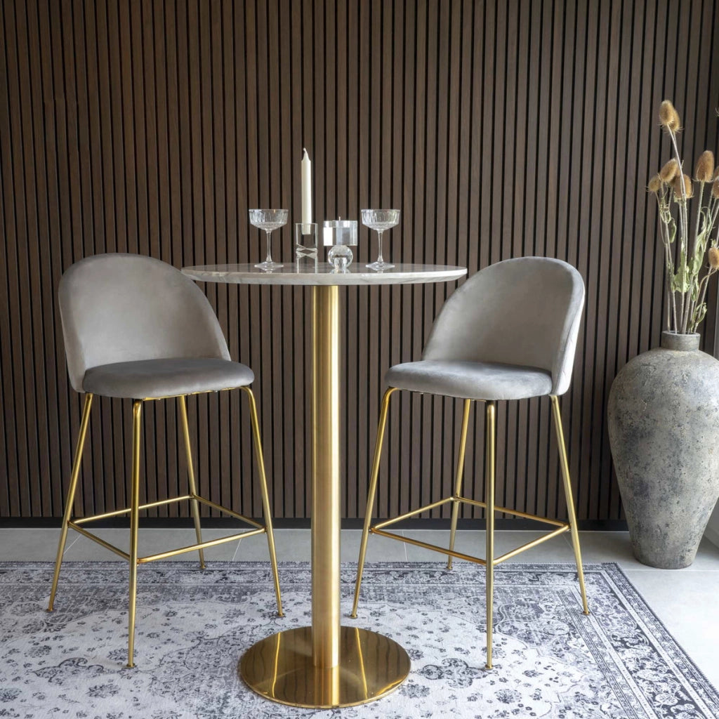 Tavolo Bar Bolzano, Oro, Metallo, 70x70x105 cm