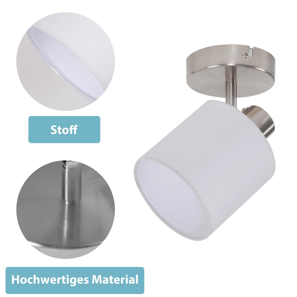 ZMH Faretto da soffitto nichel orientabili 350° E14 max 40W moderni per soggiorno camera letto cucina anche parete