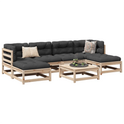Set Divani da Giardino 7 pz con Cuscini Legno Massello di Pino 3295822