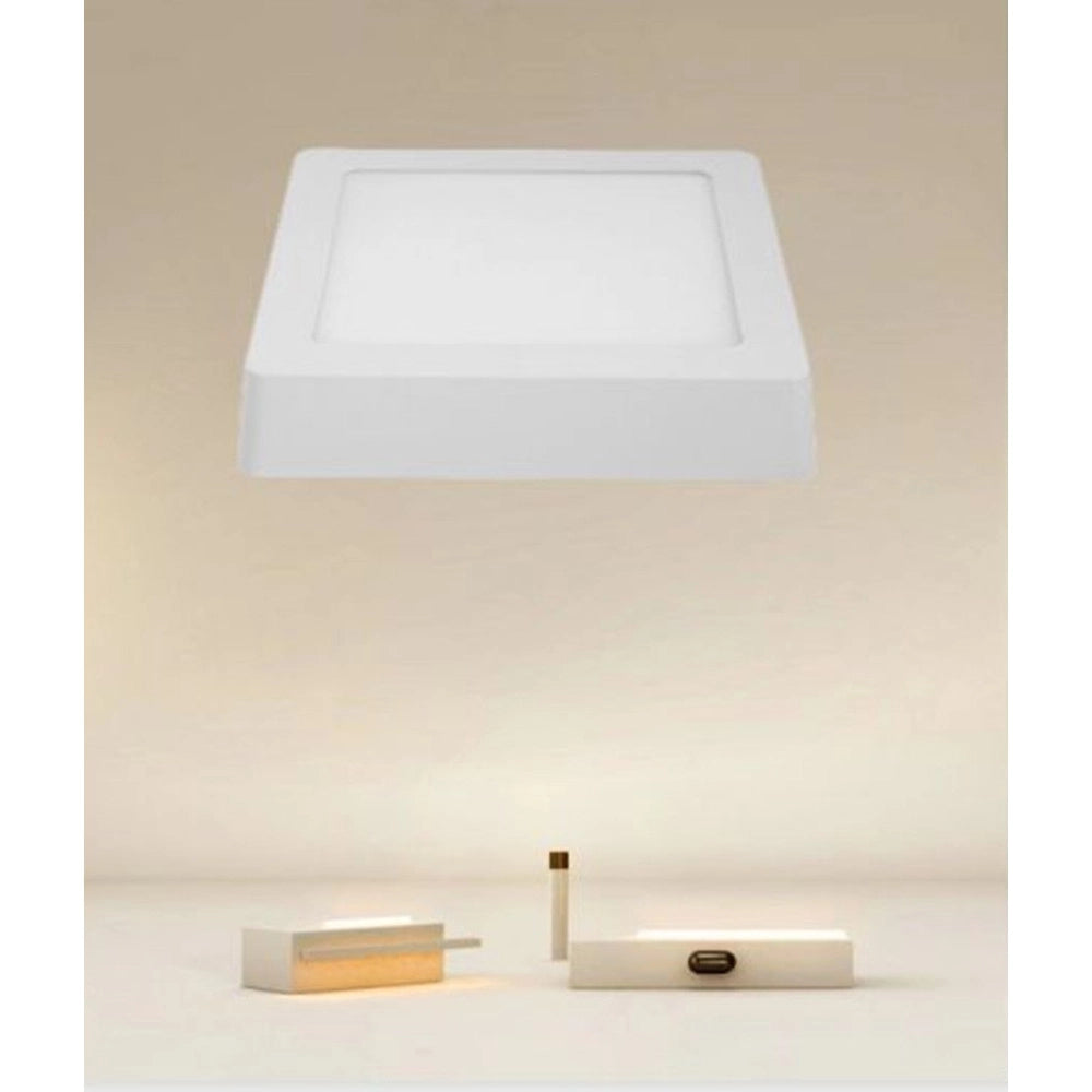 Trade Shop - Plafoniera Led Da Soffitto 12w Luce 3000k-6500k Parete Quadrato Con Interruttore 00175 -