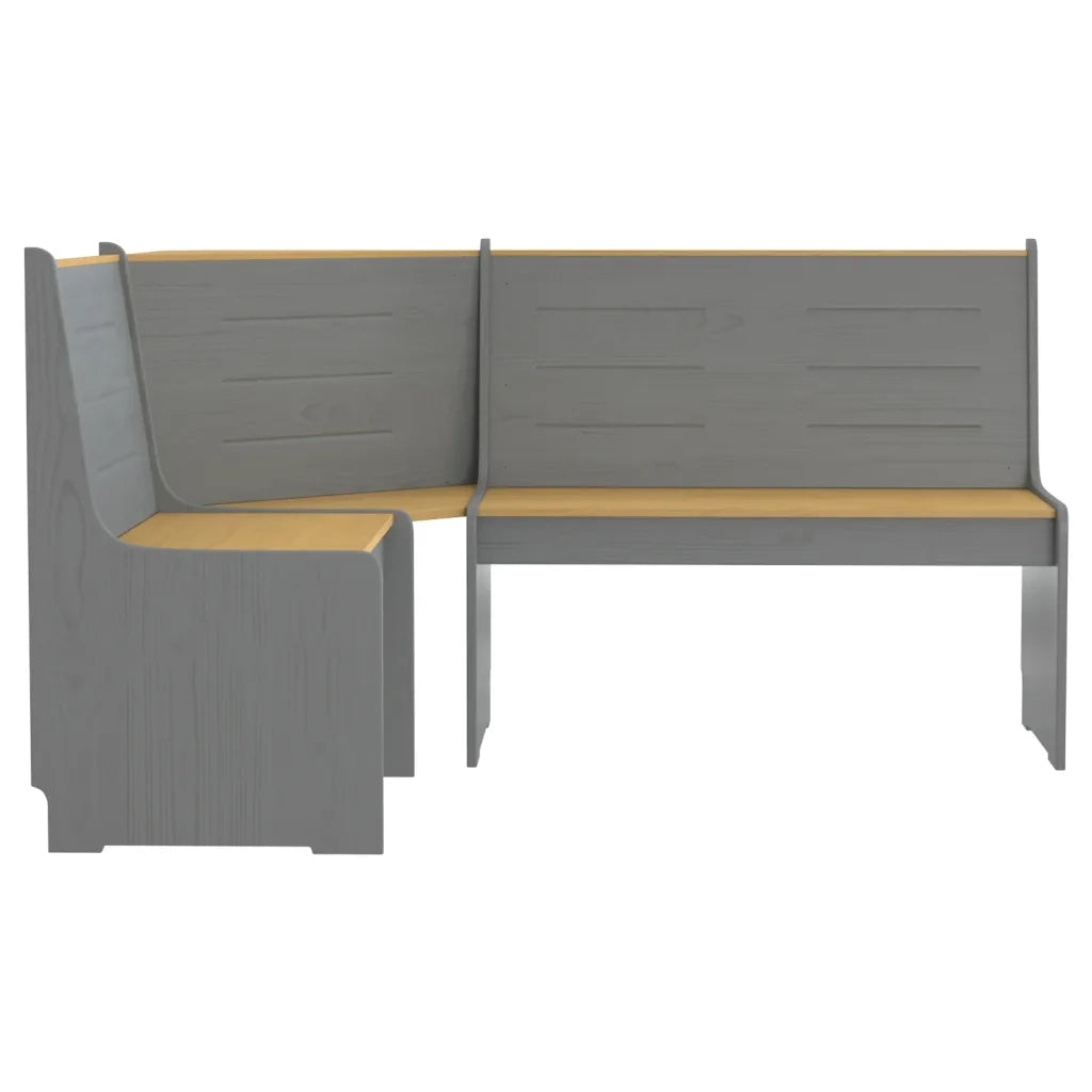 Set da Pranzo 3 pz Marrone Miele e Grigio in Legno di Pino cod mxl 12860