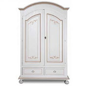 Armadio in legno Shabby chic mod cipollabianco decorato filo nocciola