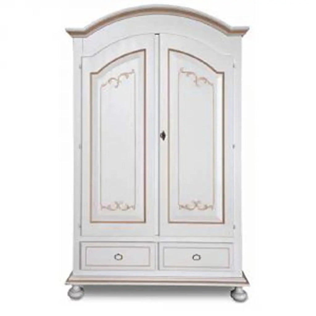 Armadio in legno Shabby chic mod cipollabianco decorato filo nocciola
