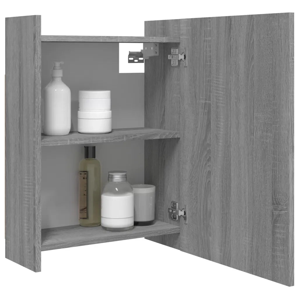 Mobile da Bagno a Specchio Grigio Sonoma 62,5x20,5x64 cm Legno cod mxl 76918
