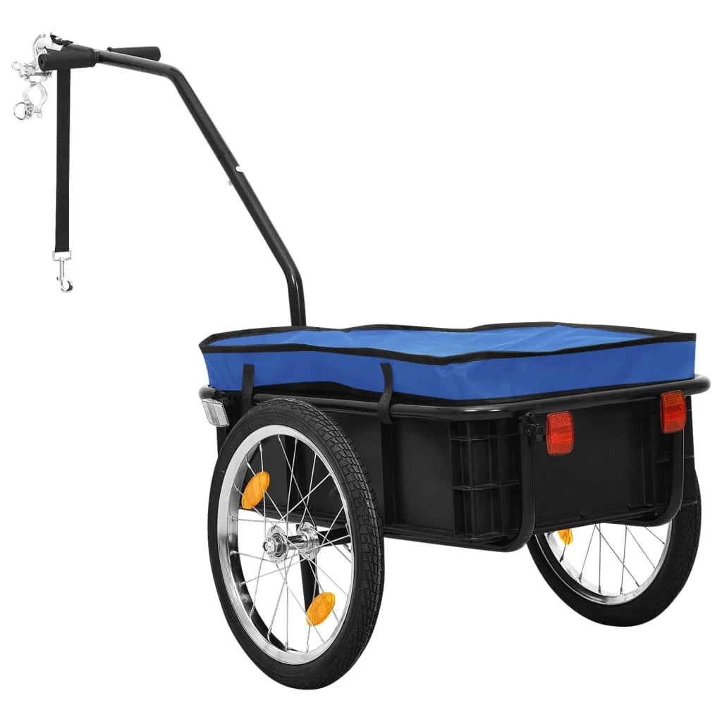 Rimorchio per bicicletta/carrello a mano 155 x 60 x 83 cm acciaio blu 02_0004498