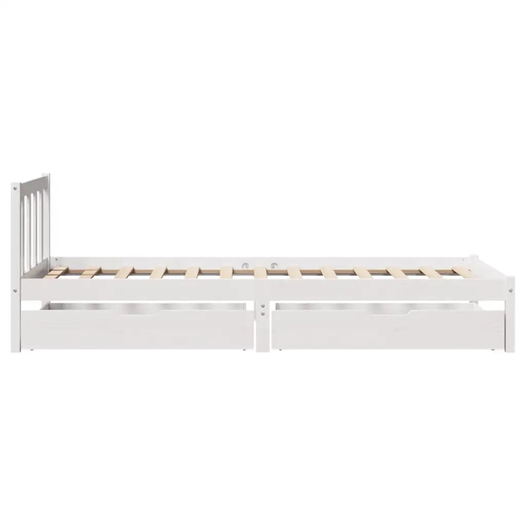 Letto senza Materasso Bianco 90x200 cm Legno Massello di Pino