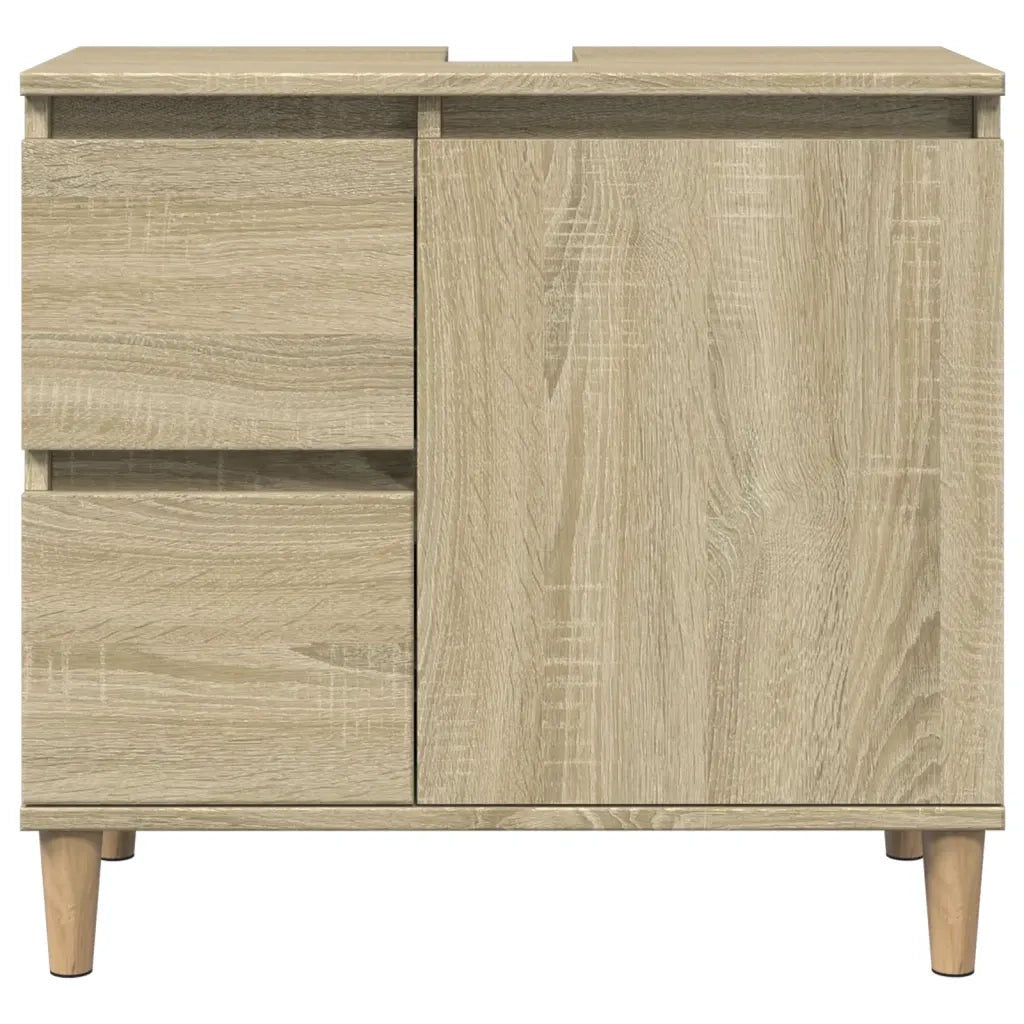 vidaXL Set Mobili da Bagno 3 pz Rovere Sonoma in Legno Multistrato