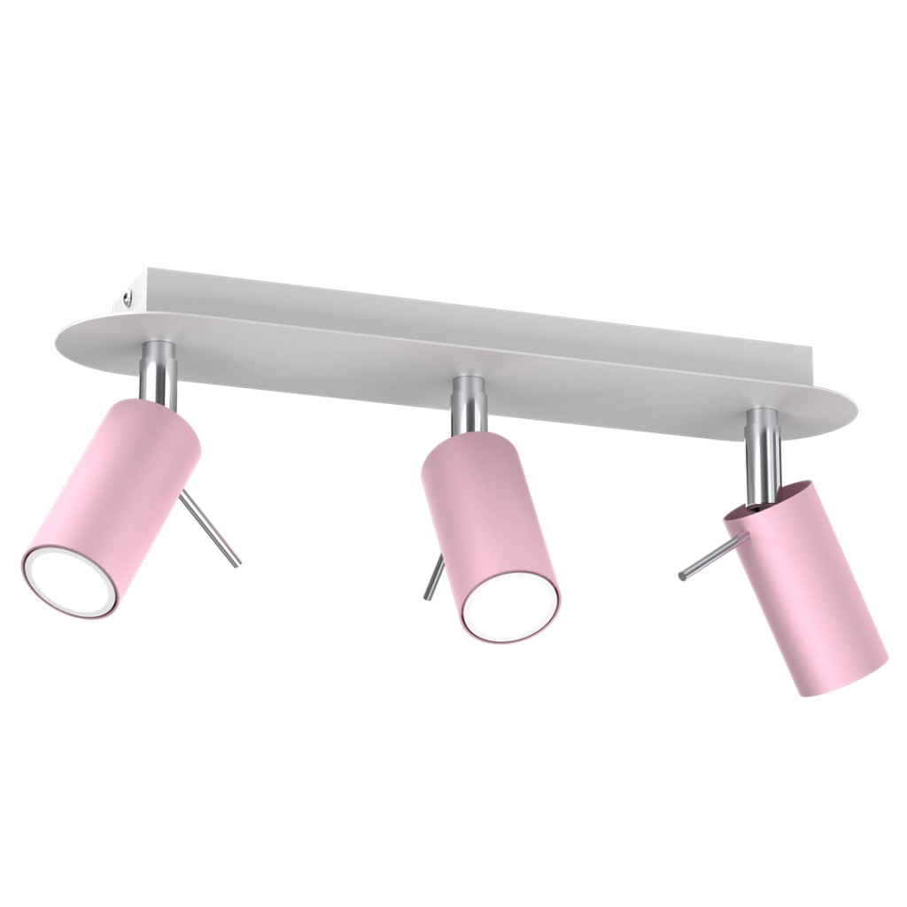Plafoniera PRESTON orientabile 3xGU10 40W rosa Milagro