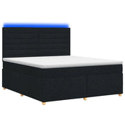 Letto box spring con materasso Nero 140 x 190 cm Tessuto 3455338