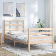 Giroletto con Testiera-Struttura Letto con testiera 90x200 cm in Legno Massello 397345