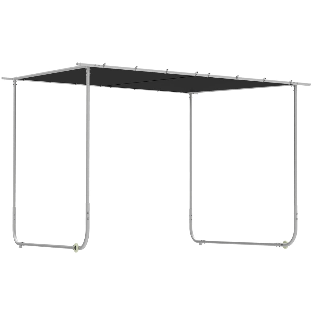 Pergolato da giardino mobile con ruote e sacche di sabbia ¨C Zephmum ¨C 3x3m grigio metallo