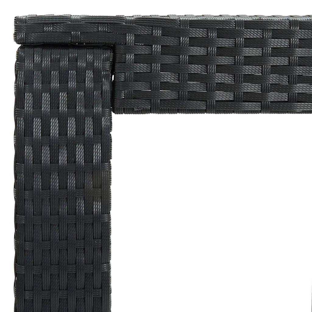 Set Bar da Giardino 3 pz con Cuscini in Polyrattan Nero 3261448