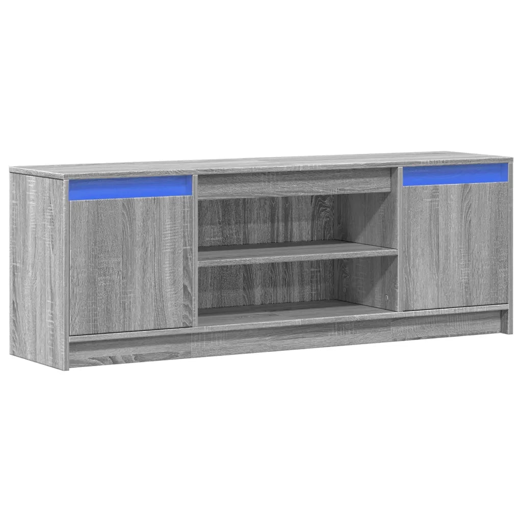 Mobile Porta TV con LED Grigio Sonoma 139,5x34x50 cm Truciolato 852199